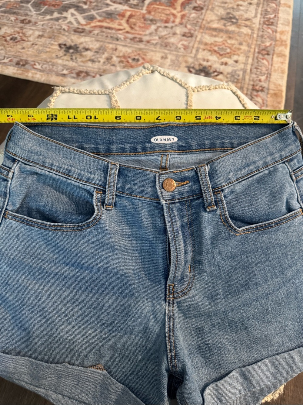 Old Navy Light Blue Rolled Cuff Denim Shorts - Picture 6 of 7